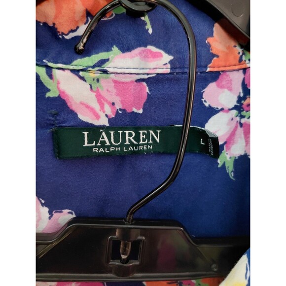 Lauren Ralph Lauren Women's Navy Floral Pajama Set Sz L Cottage Core Loungewear - Picture 4 of 16